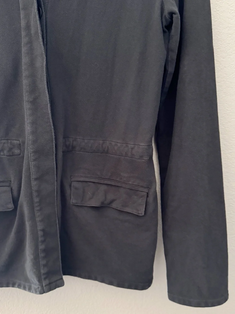 James Perse 100% Cotton Field Utility Military Jacket Large Washed Black Casual - Picture 6 of 9